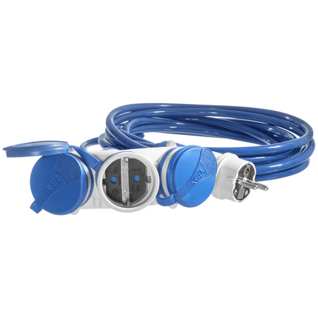 Dreifach-Verlängerungskabel 10m 250V 16A Schuko 3×2P+Z H07BQ-F 3×2,5 mm² IP44 W-01200