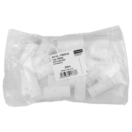 F-tronic Rohrmuffe zur Verbindung 1 Stück M20 Verbindungsmuffen transparent Muffe 7400032