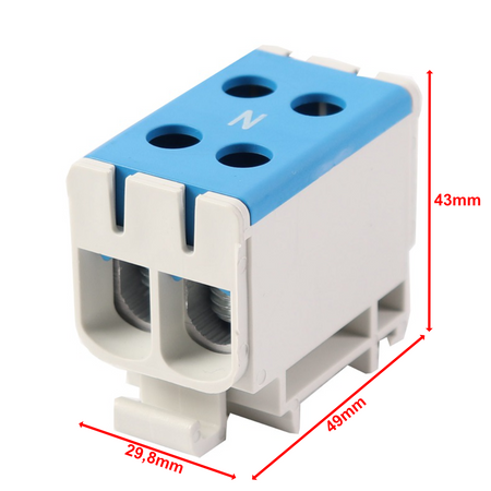 Hauptleitungsklemme Anschlussklemme ETB 50/1x2 Al/Cu Universalklemme elektroinstallation 4 Löcher  Elektro Becov