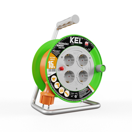 Kabeltrommel 15 m 4 Steckdosen 230V 16A Schuko 3680 W W-98677