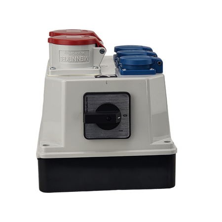 Stromverteiler BAU 2x16A 3x230V mit Trennschalter 0-1 32A Doktorvolt® DV-9771-D