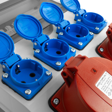 Baustromverteiler CEE 32A 16A TGD-S/FI 4x230V Stromverteiler Wandverteiler Doktorvolt DV-5541-D