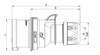 CEE Stecker 16A 400V 5P IP44 PCE Typ SHARK 015-6