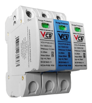 Überspannungsschutz 3P 1000V DC T1 T2 (B+C) 12,5kA Blitzschutz DCBC3P1000PV5012,5KA
