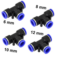 Schlauchverbinder PU/PE Druckluftverbinder Typ T 6 8 10 12 mm G03043