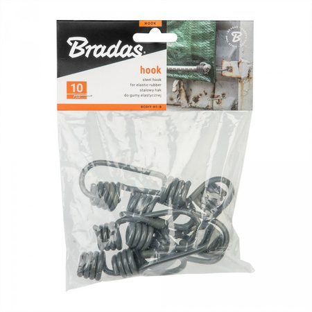 10Stk. Expander Gummi Seil Haken BUNGEE CORD HOOK Bradas BCDIY-H1-B