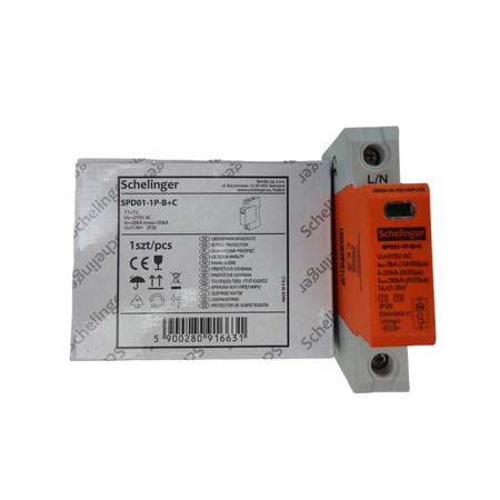 Überspannungsschutz 1P 5kA(10/350) klasse T1+T2 (B+C) Schelinger A51-SPD01-1P-B+C