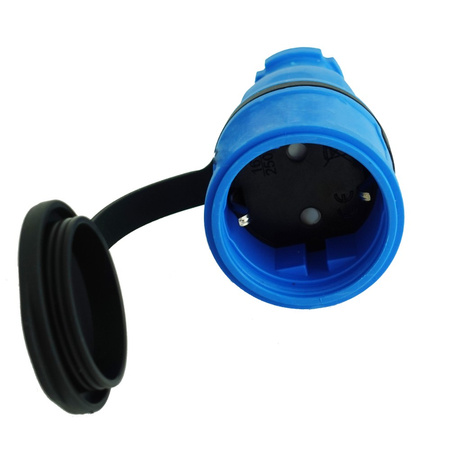 Gummikupplung 16A 230V 2P+E Steckdose Kupplung blau 3101-304-0900