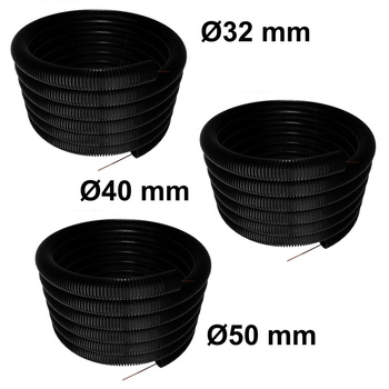 Wellrohr mit Zugdraht Wellschlauch Isolierrohr 750N 25m Ø32mm Ø40mm Ø50mm FEPCT50