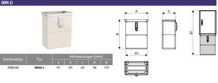 Doppelter Sockel für Kabelverteilerschranke KKH 46 für Gehäuse HYDRA 46x Doktorvolt DV-1554-KKH 46-2