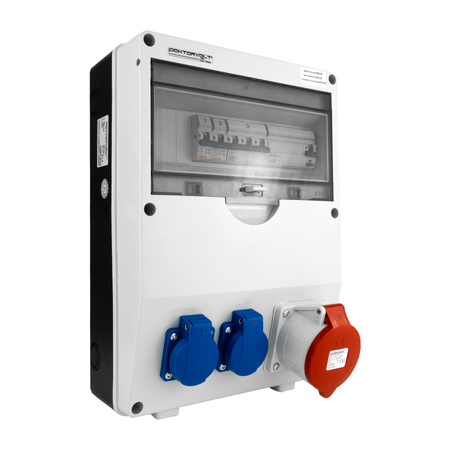 Baustromverteiler TD-S/FI 32A Leitungsschutzschalter 2x230V Stromverteiler Komplett Schuko Doktorvolt DV-6725-D