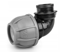 Klemmfitting Winkel 90° mit IG 3/4" für PE Rohr 32mm Verschraubung BRADAS DSRA10K32F34
