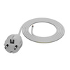 Anschlusskabel 2m IP44 mit geradem Stecker 250V 16A 3x1 mm² H05VV-F PP-40H Weiß W-98371