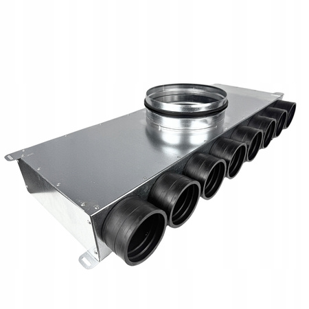 Lüftungsverteiler Verteilerkasten 8x75 Ø200 Wohnraumlüftung Luftverteiler E-KRR-8X75/200-OC (0+8+0)