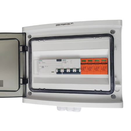 Doktorvolt Solar Anschlusskasten Photovoltaik AC SIEMENS 3P B10A 25A 300mA Überspannungsschutz T2 DV-0737-FOT