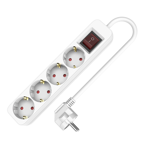 Steckdosenleiste 4-fach Schuko 3m mit Schalter 250V 16A W-102102