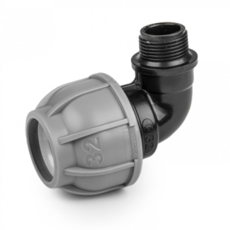 Winkelstück für PE-Rohre 50mm 90° Außengewinde 6/4" (1½") DSRA10K50M64