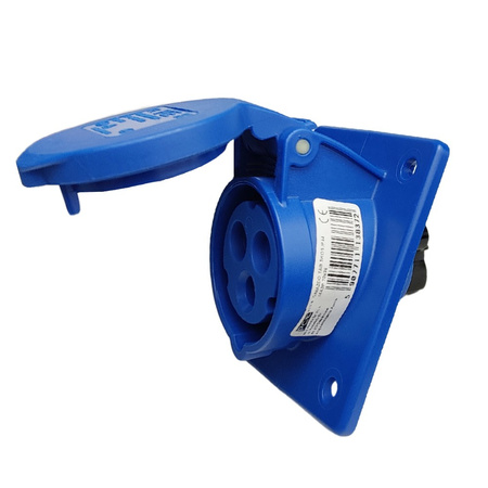 PCE Einbausteckdose schräg 16A 3P 230V 6h Anbausteckdose blau IP44 TWIST 413-6