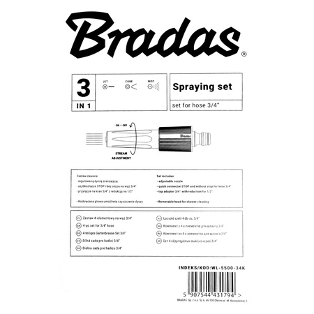 4tlg System-Anschluss-Set für Gartenschlauch 3/4" Schlauch Schnellkupplung WHITE LINE WL-5500-34K