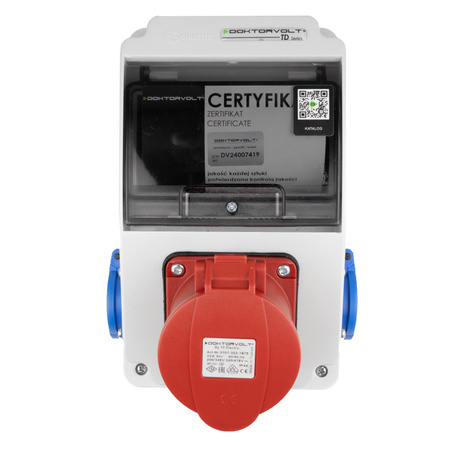 Wandverteiler XS 32A 2x230V IP44 Stromverteiler Komplett Verdrahtet Doktorvolt DV-5091-F