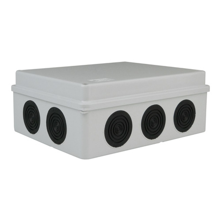 Abzweigkasten 190x145x70 10 Dichtmembranen IP65 Aufputz Abzweigdose Verbindungsdose Industriegehäuse IP66 M-L 009.PG