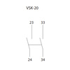 Hilfskontakt 2x6A 2NO für VSM220 VSM425 ELKO VSK-20