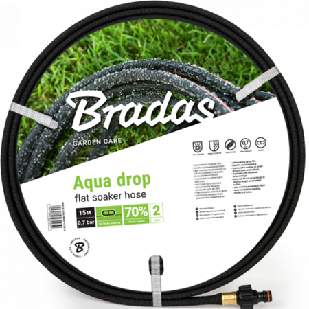 Flach Perlschlauch Tropfschlauch 15m Schwitzschlauch Bewässerungsschlauch AQUA-DROP FLAT 1/2" - 15m Gartenschlauch WADF1/2015