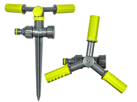 3-Arm Kreisregner mit Erdspieß Sprinkler bis 109m² Bewässerung Rasensprenger LIME LINE BRADAS LE-6107