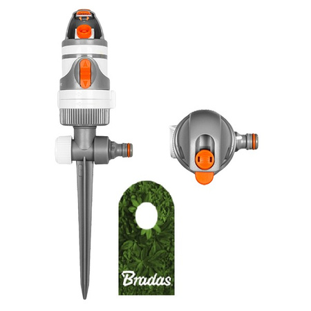 2-Funktionen Kreisregner 320m² Rasensprenger mit Erdspieß Impulsregner WHITE LINE Bradas WL-Z02