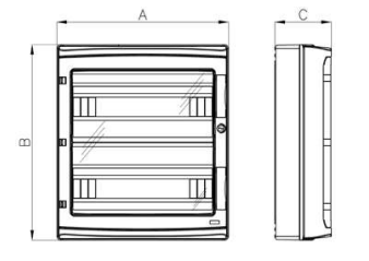 Aufputz Verteilerkasten HIGHT IP65 36 Module transparente Tür Marlanvil 2x18 940.36