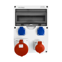 Baustromverteiler Unbestückt TD 63A Stromverteiler 16A 2x230V Mennekes Steckdosen Doktorvolt DV-2244-D