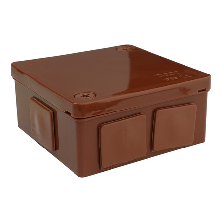 Abzweigkasten Aufputz-Feuchtraum Verbindungsdose Gummi Verschraubung gewindelos braun 86x86x40 mm ViPlast 022-02