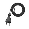 Anschlusskabel 1,5m mit geradem Stecker 230V 16A TYP E 2×1 mm² H05VV-F PP-21 Schwarz W-98336
