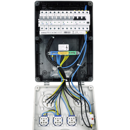 Stromverteiler TD-S/FI 1x32A 1x16A 3x230V franz/belg System mit Nockenschalter 0-1 Doktorvolt DV-2503-F