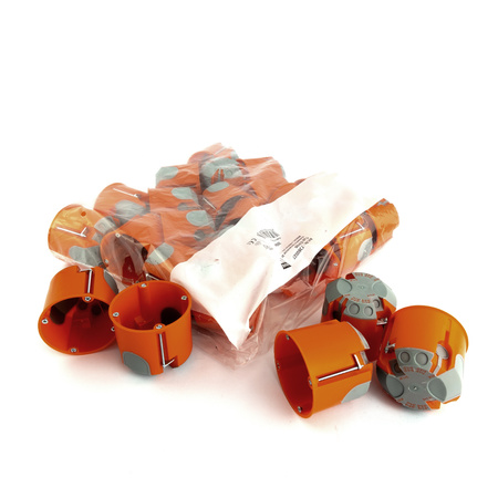 F-tronic Hohlwanddose 1 Stück Unterputzdose HW Schalterdose Gerätedose Verbindungsdose t=61mmwinddicht Ø68mm orange VDE 7360027