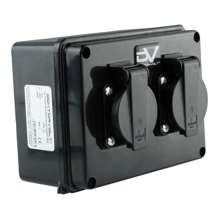 Wanddose 2x230V IP54 Schuko Stromverteiler Wandverteiler 160x120x95 mm M-L DV-9573-Marlanvil