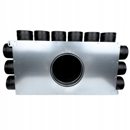 Lüftungsverteiler Verteilerkasten 12x75 Ø200 Wohnraumlüftung Luftverteiler E-KRR-12x75/200-OC