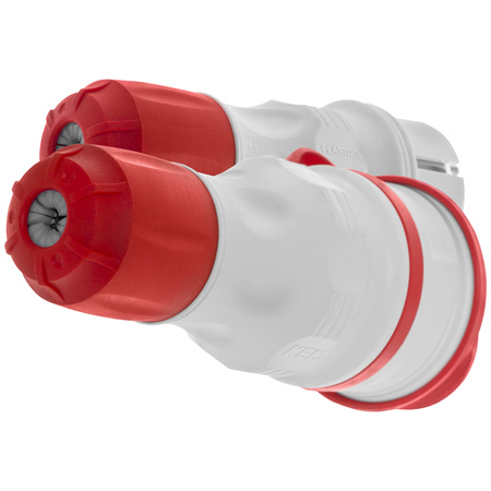 Anschlussset mit Stecker WT-54 und Kupplung GN-44 250V Schuko grau-rot W-98863