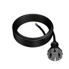 Anschlusskabel 5m mit geradem Stecker TYP E 230V 16A 2×1,5 mm² H05RR-F PP-21 Schwarz W-97196