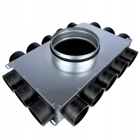 Lüftungsverteiler Verteilerkasten 16x75 Ø200 Wohnraumlüftung Luftverteiler E-KRR-16x75/200-OC