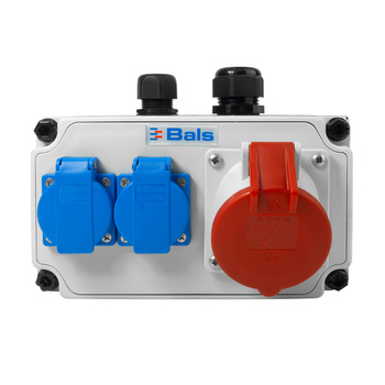 Baustromverteiler 32A CEE 2x230V 16A Schuko IP44 BALS ohne Sicherungen BL89058