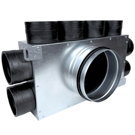 Lüftungsverteiler Verteilerkasten 8x75 Ø160 Wohnraumlüftung Luftverteiler E-KRR-8x75/160-OC