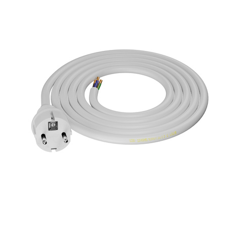 Anschlusskabel 2m IP44 mit geradem Stecker 250V 16A 3x2,5 mm² H05VV-F PP-40H Weiß W-98391