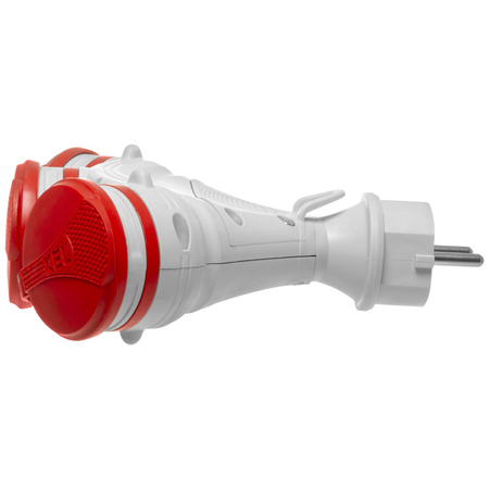 Tragbarer Verteiler Grau-Rot R-X3/44S IP44 3×2P+E 16A 250V Schuko W-01159