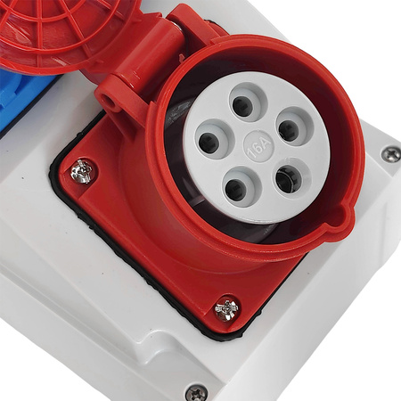 Baustromverteiler Gehäuse ohne Verkabelung 16A 400V 2x 230V Schuko Leergehäuse mit Steckdosen TpE 3317-200-5000