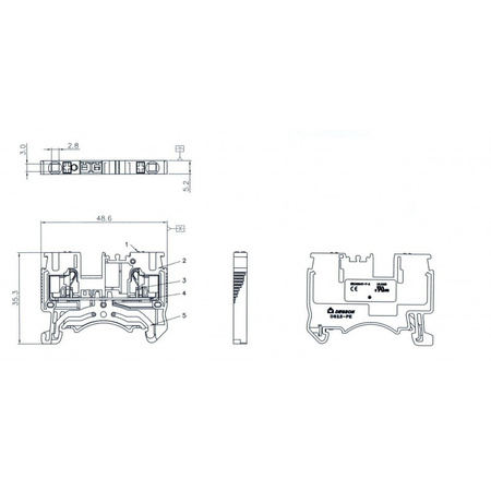 Schutzleiter-Reihenklemme 2.5mm2 gelb-grün Erdungsklemme UL 3862