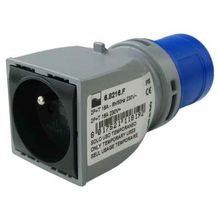 CEE Camping Adapter 16A 3 pol auf 230V französisch System Adapterstecker Caravan M-L 6.8216.F