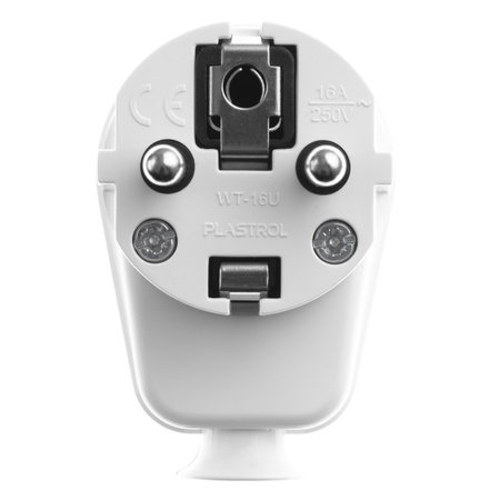 Zerlegbarer Winkelstecker Uni-Schuko 230V 16A weiß W-10105