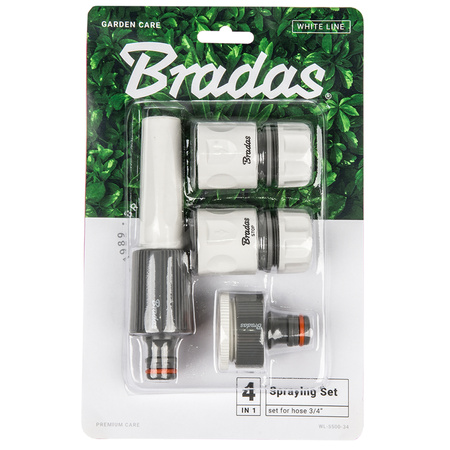 4tlg System-Anschluss-Set für Gartenschlauch 3/4" Schlauch Schnellkupplung WHITE LINE WL-5500-34K