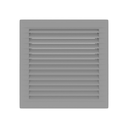 Schräge Lüftungsgitter mit Insektenschutznetz, quadratisch 14cm x 14cm grau AirRoxy 02 02-338